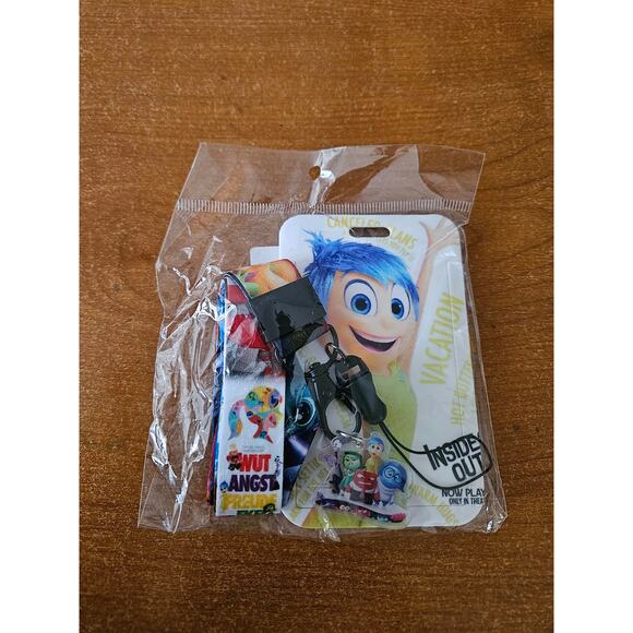Disney Inside Out Lanyard with ID Holder & Charm – Vibrant Emotions Design - Picture 6 of 6